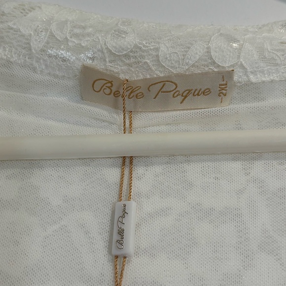 Belle Poque White Lace Cropped Bolero Shrug Long Sleeve Bridal Formal Top 2XL - Picture 3 of 13